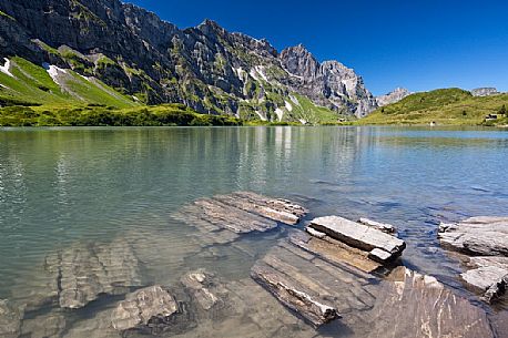 Truebsee Lake near Titlis Glacier, Engelberg, Canton of Obwalden, Switzerland, Europe Truebsee Lake near Titlis Glacier, Engelberg, Canton of Obwalden, Switzerland, Europe