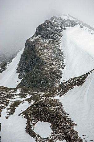 Thaw in the slope of Campo Imperatore, Gran Sasso and Monti della Laga national park, Abruzzo, Italy, Europe