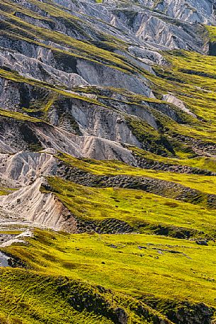 The cracked slope of Camicia mount in the Gran Sasso national park, Abruzzo, Italy, Europe The cracked slope of Camicia mount in the Gran Sasso national park, Abruzzo, Italy, Europe