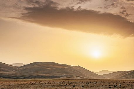 Campo Imperatore at sunrise, Gran Sasso national park, Abruzzo, Italy, Europe