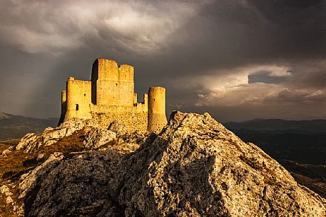 Rocca Calascio at sunrise, Gran Sasso national park Rocca Calascio at sunrise, Gran Sasso national park