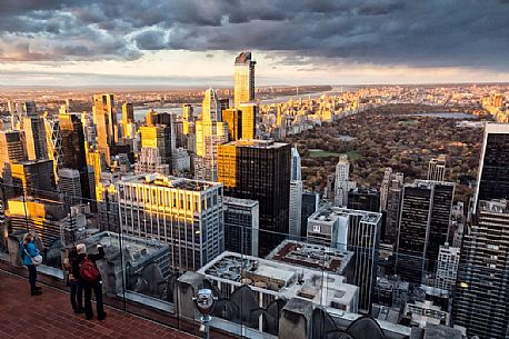 New York skyline including Central Park taken from the Top of the Rocks observatory at the Rockfeller Center, Manhattan, New York City, USA