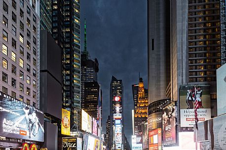 Broadway Avenue, Times Square by night, Manhattan, New York, United States