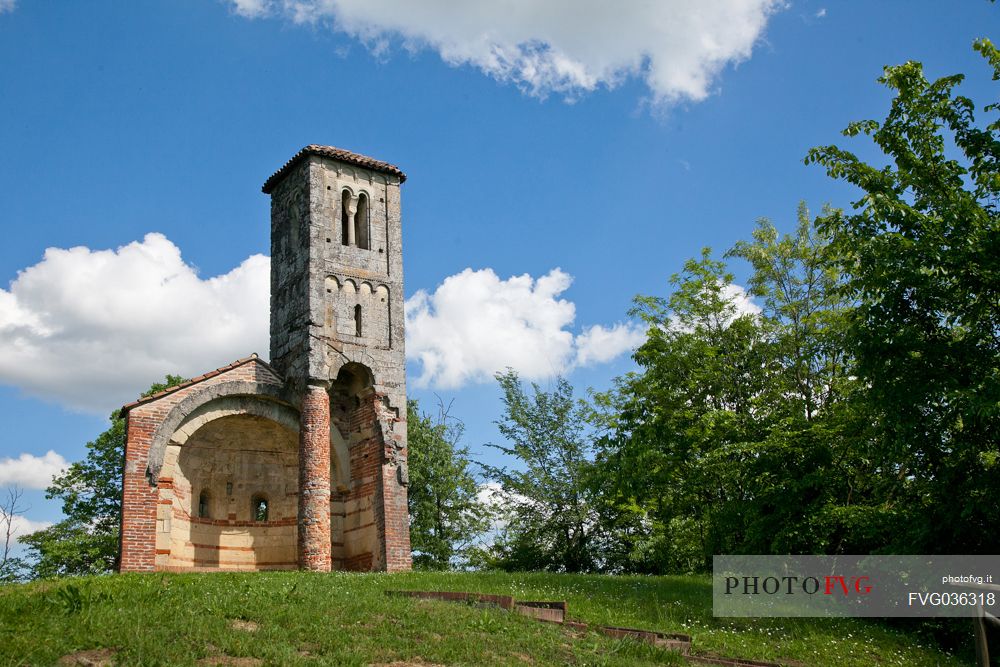 San Vittore Church of Montemagno in a sunny day, Monferrato, Piedmont, Italy, Europe