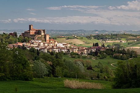 The castle of San Giorgio Monferrato in springtime, Monferrato, Piedmont, Italy, Europe The castle of San Giorgio Monferrato in springtime, Monferrato, Piedmont, Italy, Europe