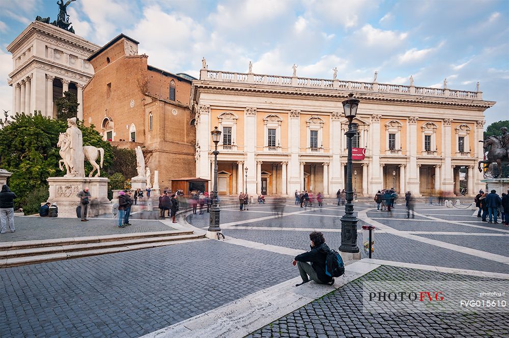 Piazza del Campidoglio is one of Rome's most beautiful squares, designed in the sixteenth century by Michelangelo and laid out between two summits of the Capitoline Hill, the most important of Rome's fabled seven hills.