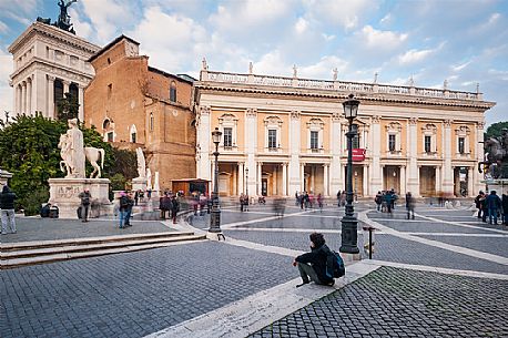 Piazza del Campidoglio is one of Rome's most beautiful squares, designed in the sixteenth century by Michelangelo and laid out between two summits of the Capitoline Hill, the most important of Rome's fabled seven hills.