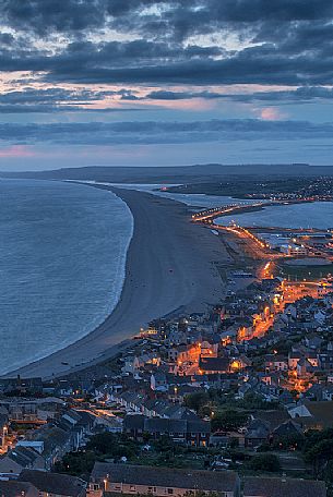 Portland Heights, beautiful viewpoint located on the way to the famous Portland Bill. From Portland Heights you can admire the 17 miles long Chesil beach, also known as Chesil Bank, Dorset, England, UK