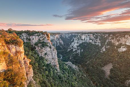 The Gravina of laterza is a canyon 200 meters deep and 400 wide, a site of community interest in Europe, Taranto, Apulia, Italy, Europe