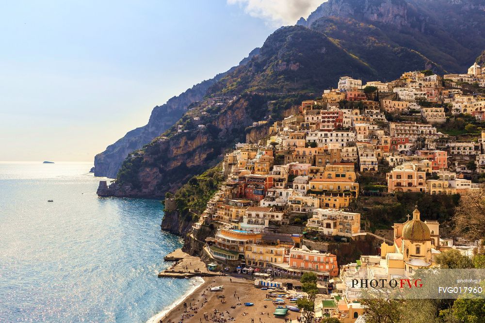 Positano, typical village of Amalfi coast, with his colored houses
