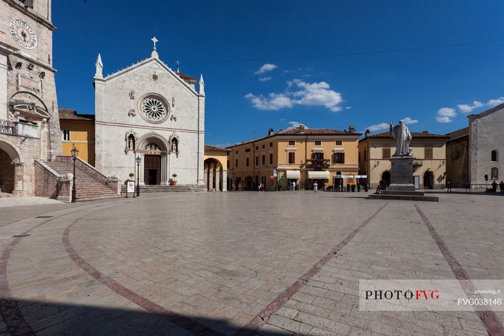 The Basilica of San Benedetto in Norcia a few months before the earthquake. Umbria, Italy, Europe.