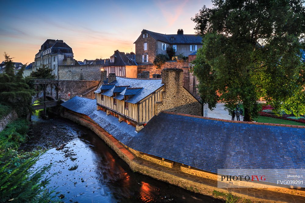 Old Wash House on River Marie in Vannes, Brittany, France, Europe