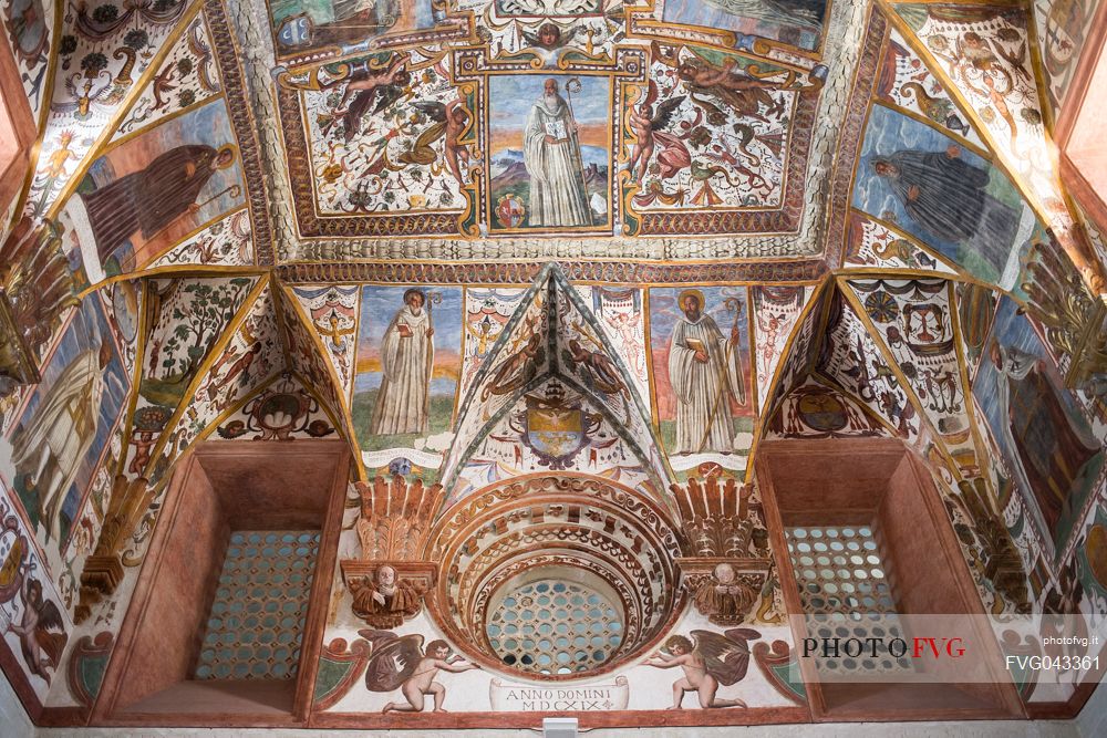 Frescoes in the sacristy of the church of Santi Niccol and Cataldo, located within the Monumental Cemetery of Lecce, Salento, Apulia, Italy, Europe