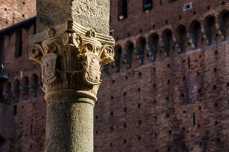 Milan's Sforza castle:detail of a column