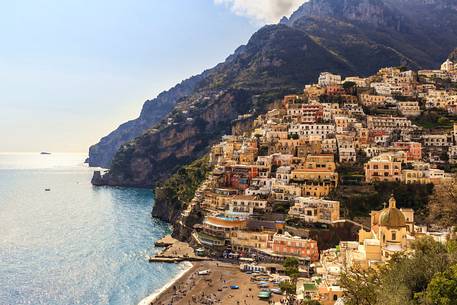 Positano, typical village of Amalfi coast, with his colored houses
