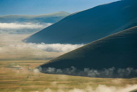 Pian Grande on Monti Sibillini national park, Castelluccio di Norcia, Umbria, Italy, Europe.