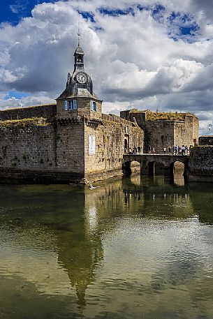 Clock Tower of Ville Close the old town in Concarneauan, ancient fortified town on the coast of French Cornwall, Brittany, France, Europe Clock Tower of Ville Close the old town in Concarneauan, ancient fortified town on the coast of French Cornwall, Brittany, France, Europe