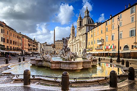 Rome, Piazza Navona at the first light of the morning