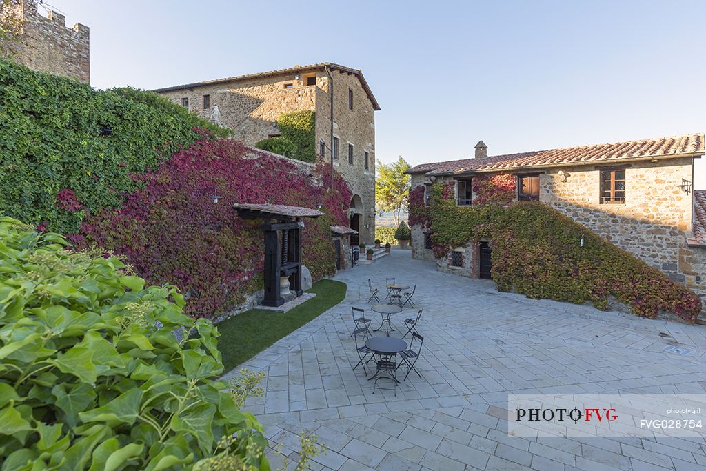 Poggio alle Mura Castle, called Banfi Castle extends to the south of Montalcino, to the borders of the wonderful landscape of Val dOrcia, dedicated to the production of the famous wines Rosso di Montalcino and  Brunello di Montalcino, Tuscany