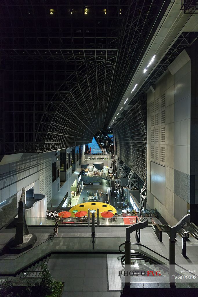 The Kyoto famous and futuristic station designed by the Japanese architect Hara Hiroshi, Kyoto, Japan