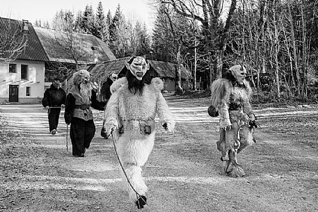 Krampus are horned, antropomorphic folklore figures companions of Saint Nicholas. You can meet them on the 5th or 6th December in regions including Austria, Bavaria, Croatia, Hungary, Slovenia and Northern Italy. This photo was taken in Tarvisio, Friuli Venezia Giulia, Italy Krampus are horned, antropomorphic folklore figures companions of Saint Nicholas. You can meet them on the 5th or 6th December in regions including Austria, Bavaria, Croatia, Hungary, Slovenia and Northern Italy. This photo was taken in Tarvisio, Friuli Venezia Giulia, Italy