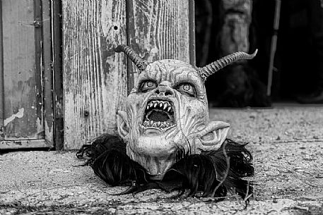 Krampus are horned, antropomorphic folklore figures companions of Saint Nicholas. You can meet them on the 5th or 6th December in regions including Austria, Bavaria, Croatia, Hungary, Slovenia and Northern Italy. This photo was taken in Tarvisio, Friuli Venezia Giulia, Italy