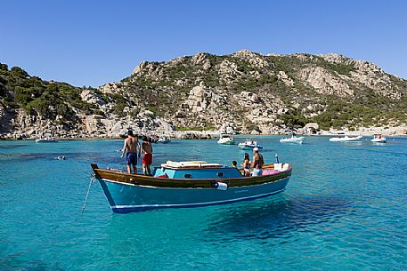 Tourists at the archipleago of  La Maddalena, Sardinia, Italy