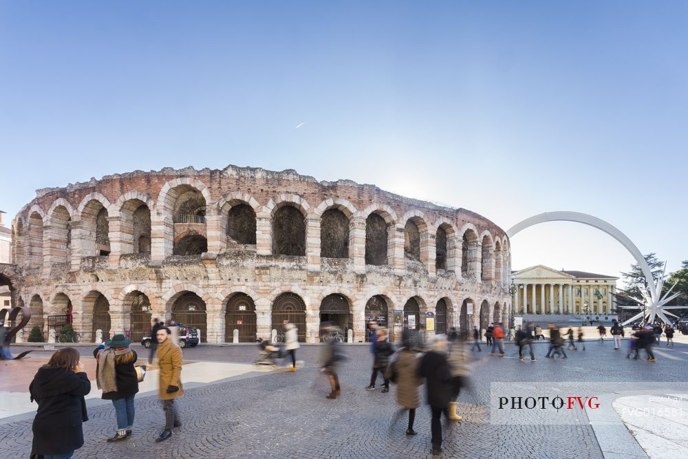 The Verona Arena in a sunny winter day