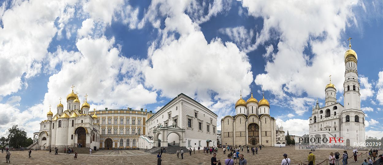 The Cathedral Square inside Moscow's Kremlin, Russia