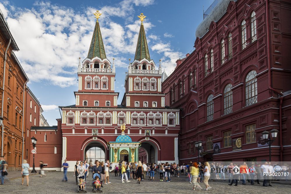 The Resurrection Gate, one of the entrance at the Red Square, Moscow, Russia