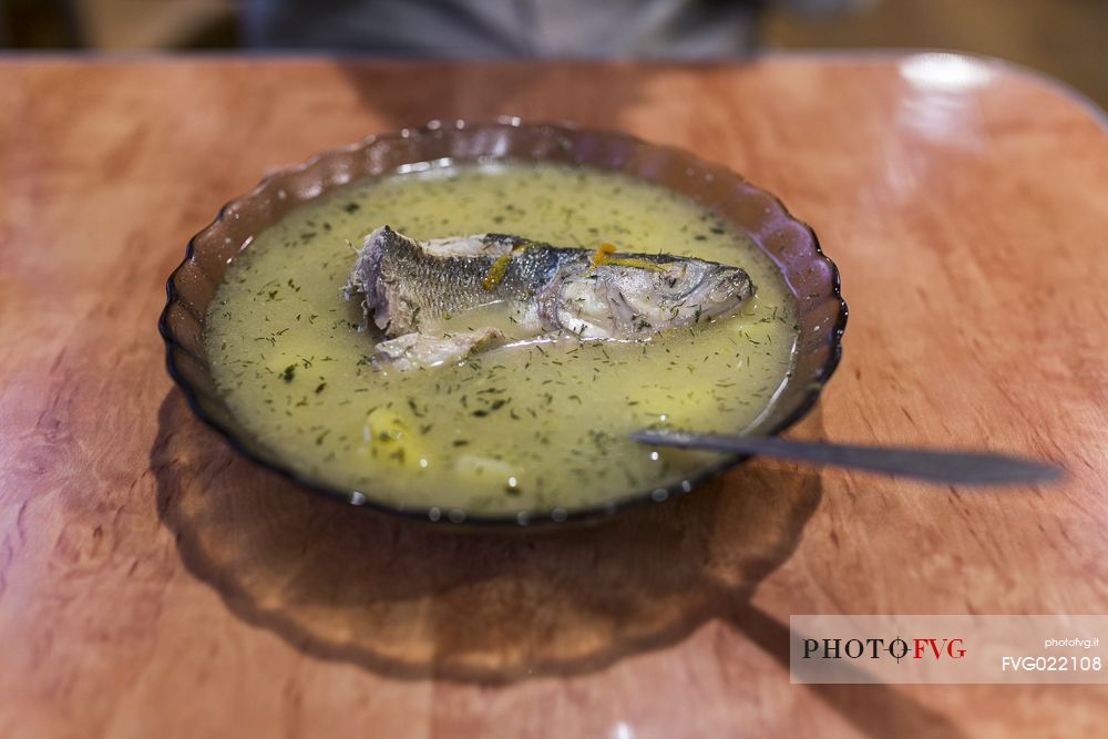 Soup for dinner in Olkhon Island, Bajkal lake, Russia