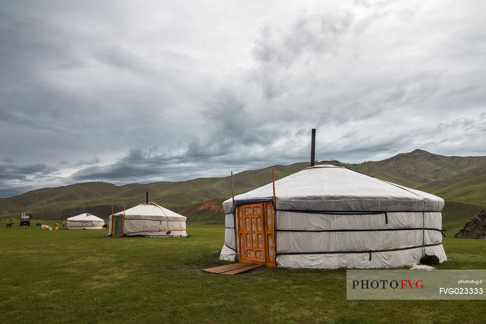 Some typical nomadic tents: the ger, Mongolia