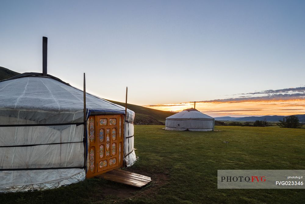 Sunrise in the mongolia steppe, Mongolia