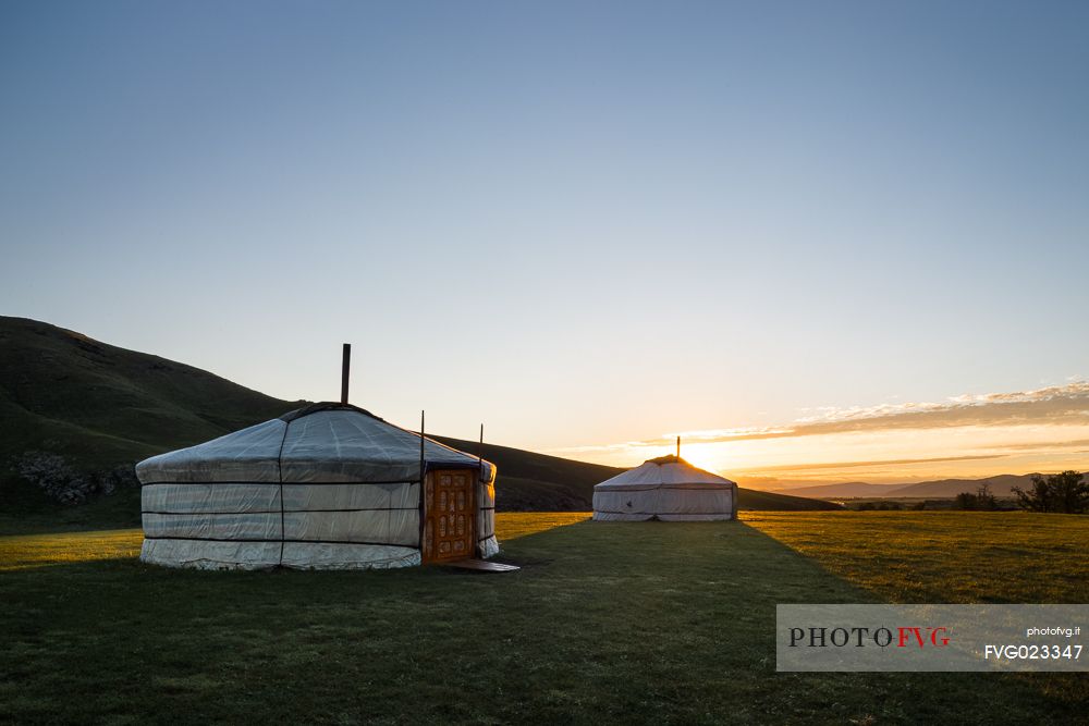 Sunrise in the mongolia steppe, Mongolia