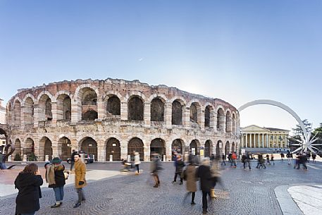 The Verona Arena in a sunny winter day