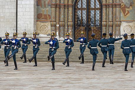 The changing of the guard that takes place every saturday at midday inside the Kremlin of Moscow, Russia The changing of the guard that takes place every saturday at midday inside the Kremlin of Moscow, Russia
