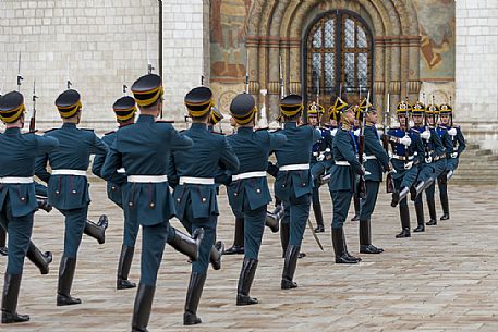 The changing of the guard that takes place every saturday at midday inside the Kremlin of Moscow, Russia The changing of the guard that takes place every saturday at midday inside the Kremlin of Moscow, Russia