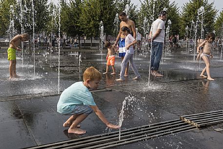 Children playing in Gorky Park, Moscow, Russia