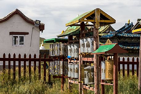 Prayer wheels in the Erdene Zuu monastery, vrkhangaj, Mongolia