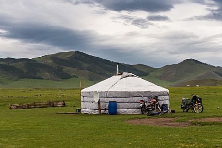 A typical nomadic tent: the ger, Mongolia