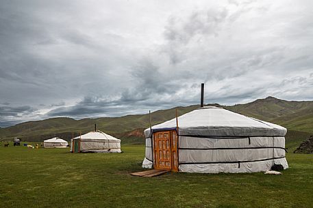 Some typical nomadic tents: the ger, Mongolia
