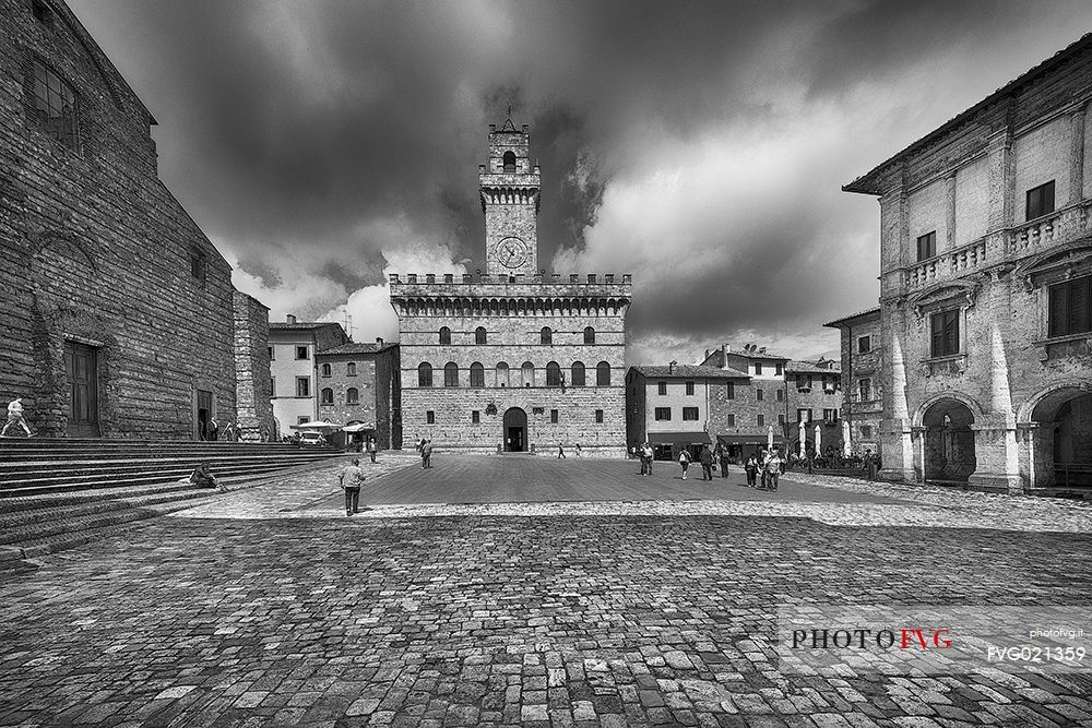 Piazza Grande, Palazzo Comunale and Duomo,Tuscany, Italy