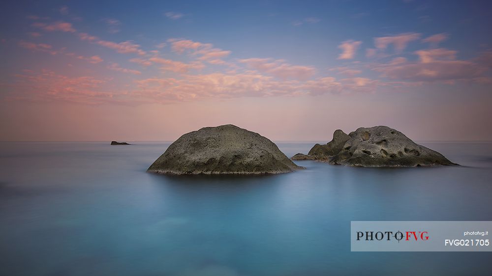 Rocks in the sea, Forio, Ischia island, Campania, Italy