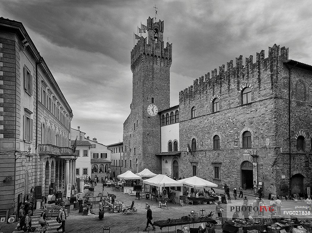 Palazzo dei Priori palace was built in 1333 and now it is the town hall of Arezzo, Tuscany, Italy