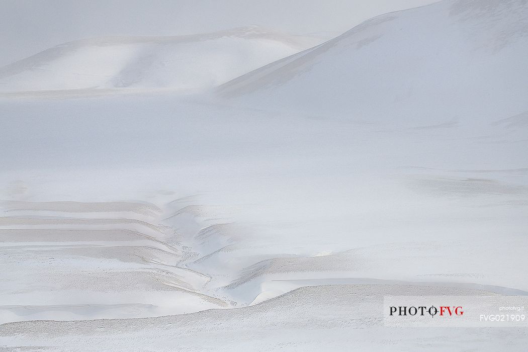 Jjust after a storm, overlooking the plain of Castelluccio di Norcia, Umbria, Italy