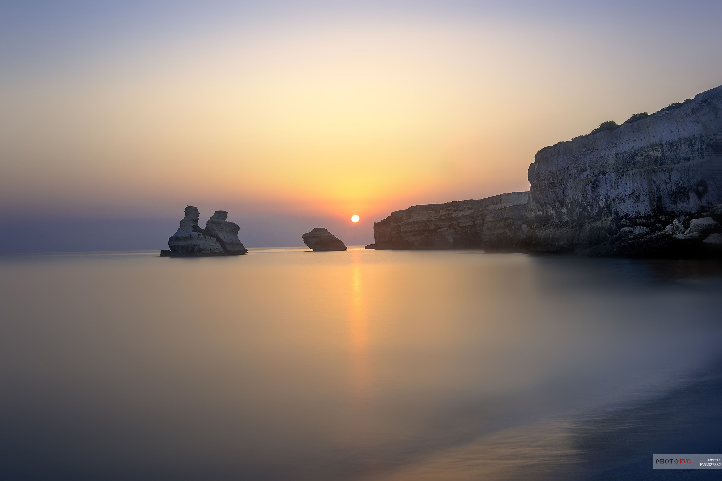 Sunrise on Torre dell'Orso Beach, Salento, Lecce, Apulia, Italy