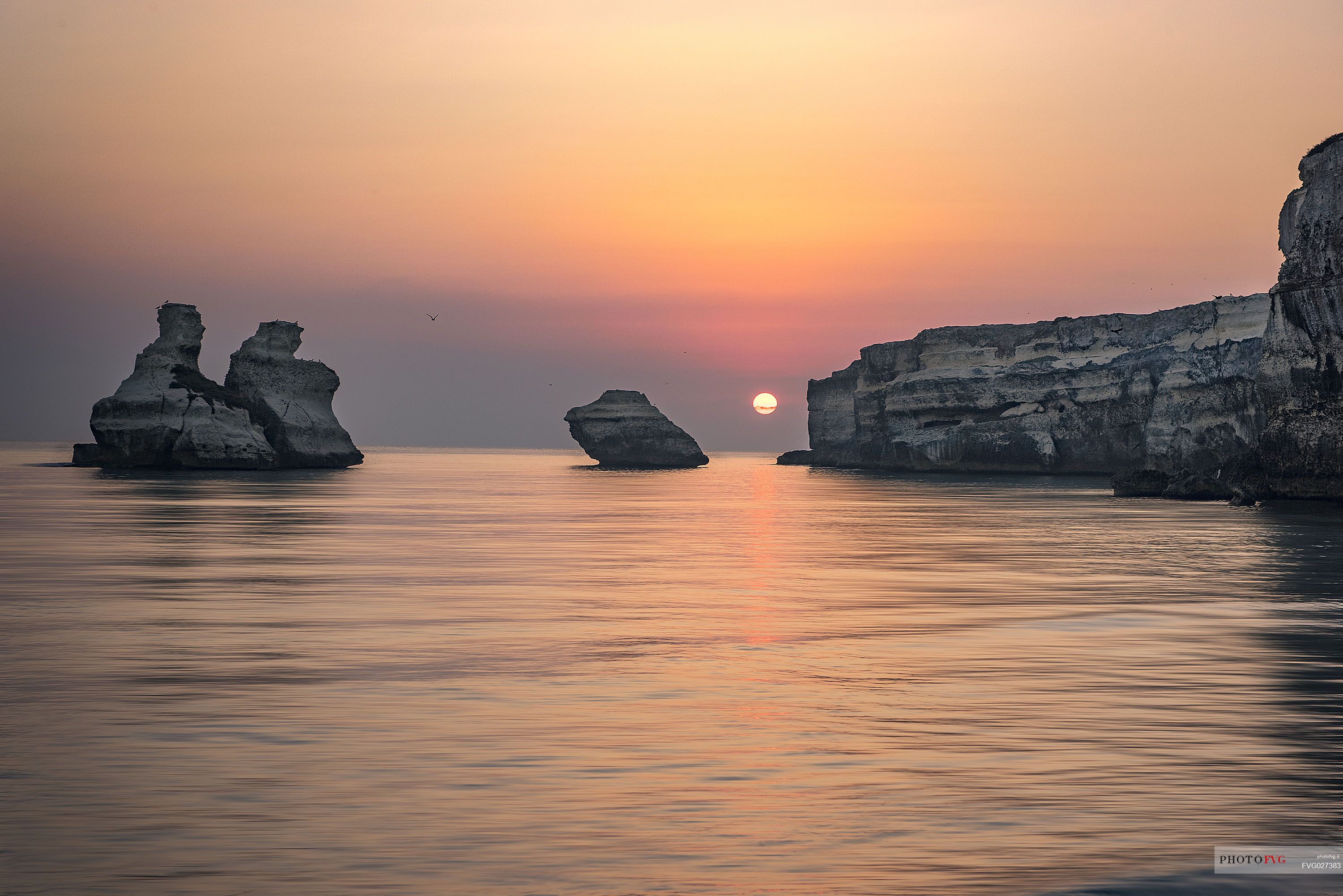 Sunrise on Torre dell'Orso Beach, Salento, Lecce, Apulia, Italy