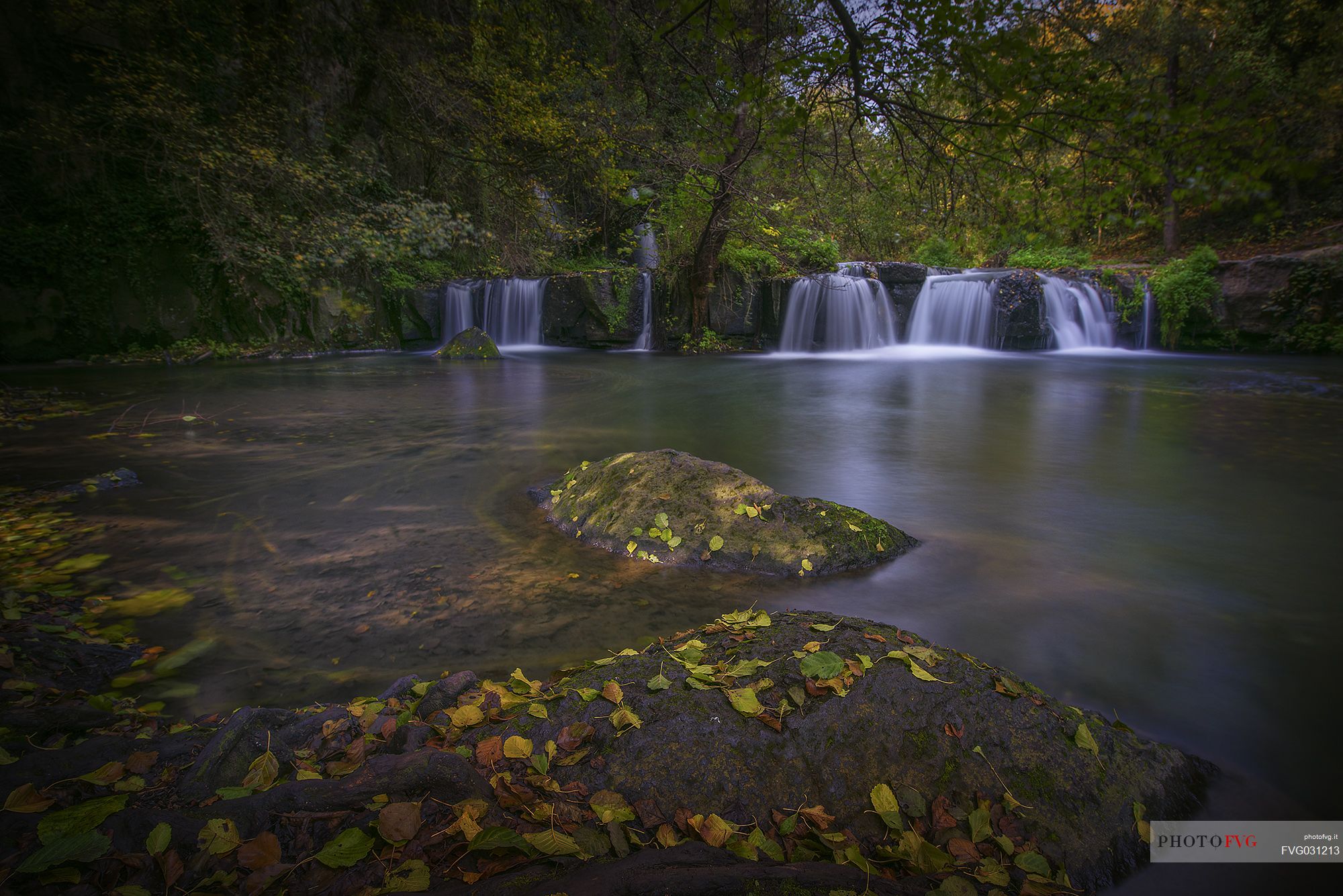 Little waterfall in the Treja Valley Regional Park, near Rome, Latium, Italy