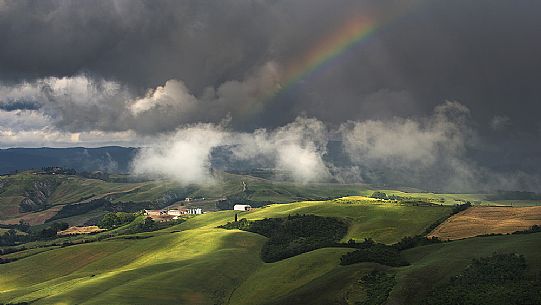 Beautiful after the storm  over Crete Senesi, Orcia valley, Tuscany, Italy