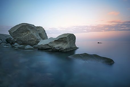 Rocks in the sea, Forio, Ischia island, Campania, Italy